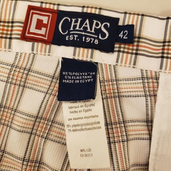 Chaps flat front plaid shorts size 42 Pre-owned - Picture 3 of 6